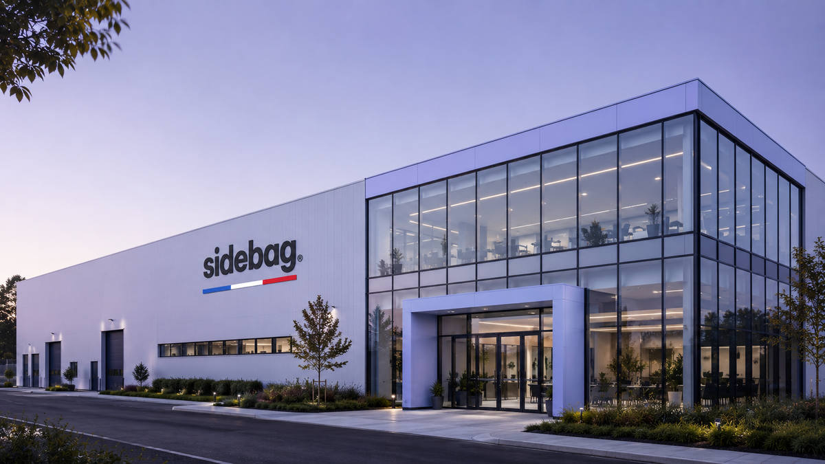 Bâtiment SIDEBAG avec logo en façade