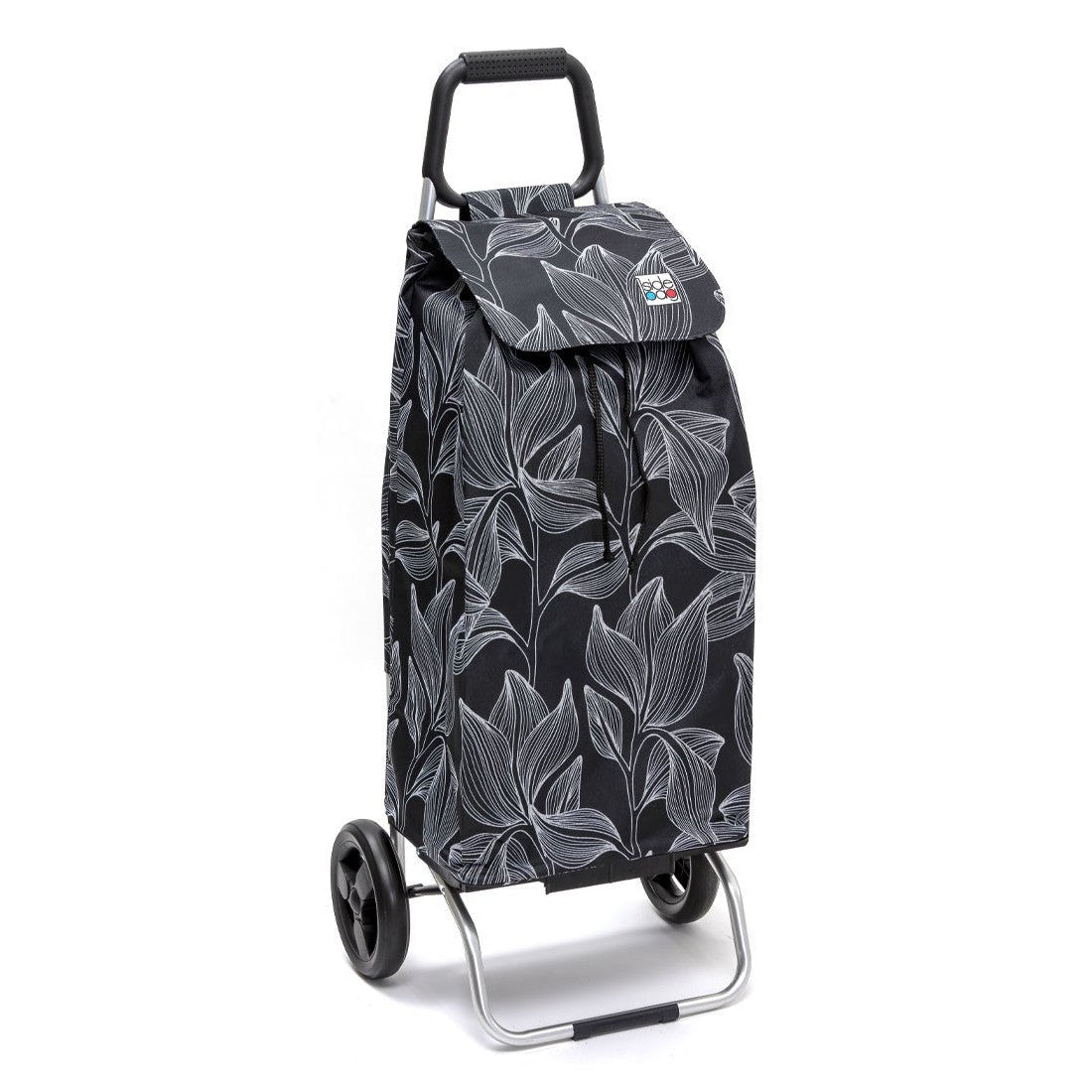 Chariot de courses pliable SIDEBAG - Sac 55L imperméable - 2 roues - Design Blackleaves