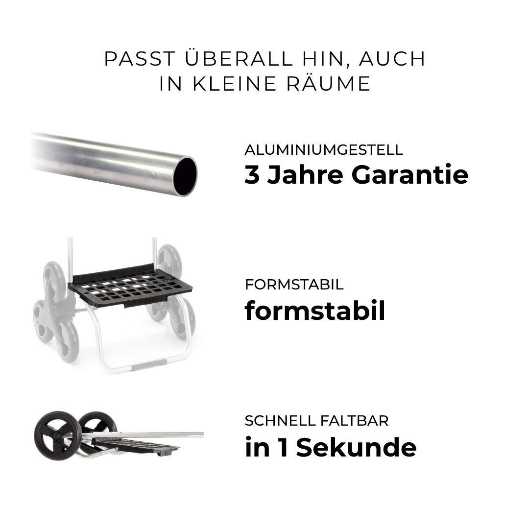 Passt überall hin, auch in kleine Räume: Aluminiumgestell mit 3 Jahren Garantie, formstabiler Gitterboden, faltbar in 1 Sekunde #de