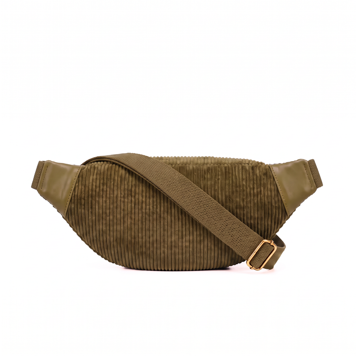 Bauchtasche Capri in Olive von hinten, verstellbarer Gurtband-Riemen