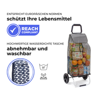Einkaufstrolley Carlux Baleine 55 L, 2 Räder, REACH-konform, wasserdichte Tasche abnehmbar und bei 30 Grad waschbar