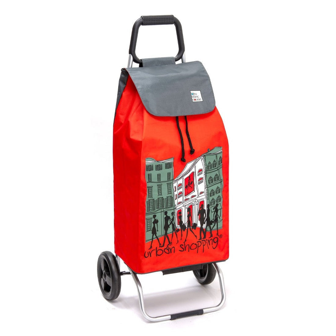 Chariot de courses pliable Buggy - Sac 55L imperméable - 2 roues - Design Rouge US