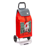 Chariot de courses pliable Buggy - Sac 55L imperméable - 2 roues - Design Rouge US