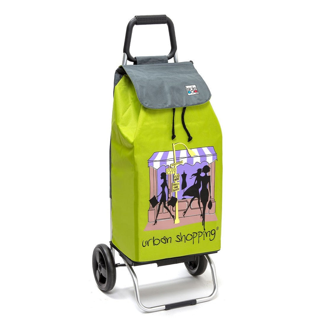 Chariot de courses pliable Buggy - Sac 55L imperméable - 2 roues - Design Vert US