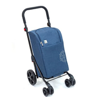 Chariot de courses SIDEBAG Quatrollover 4 roues, sac isotherme 43 L, bleu