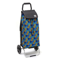 Chariot de courses pliable Carlux - Sac 55L imperméable - 2 roues - Design Hexablue