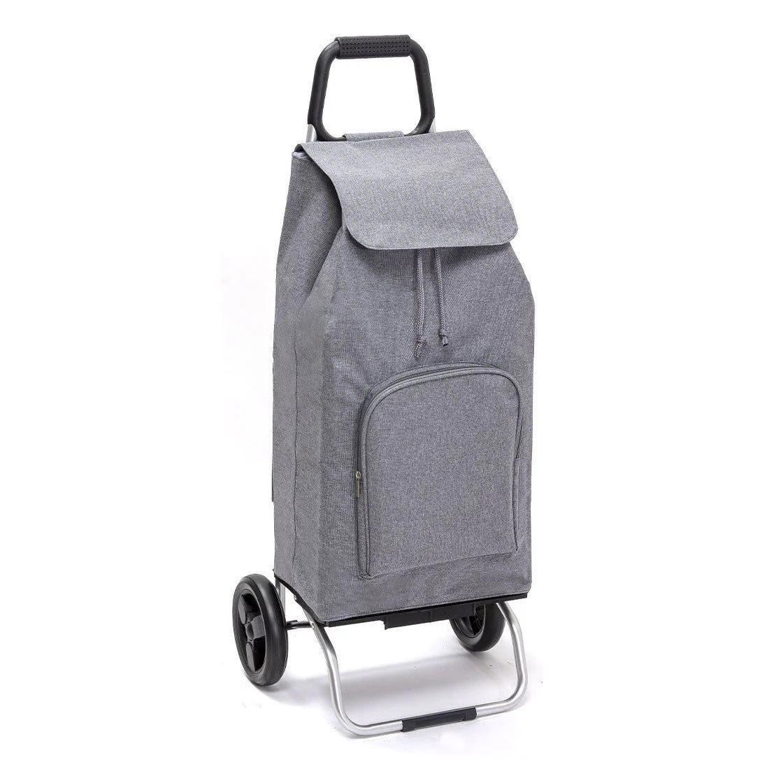 Chariot de courses pliable Carlux - Sac Multipoche gris chiné - 2 roues