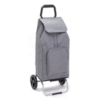Chariot de courses pliable Carlux - Sac Multipoche gris chiné - 2 roues