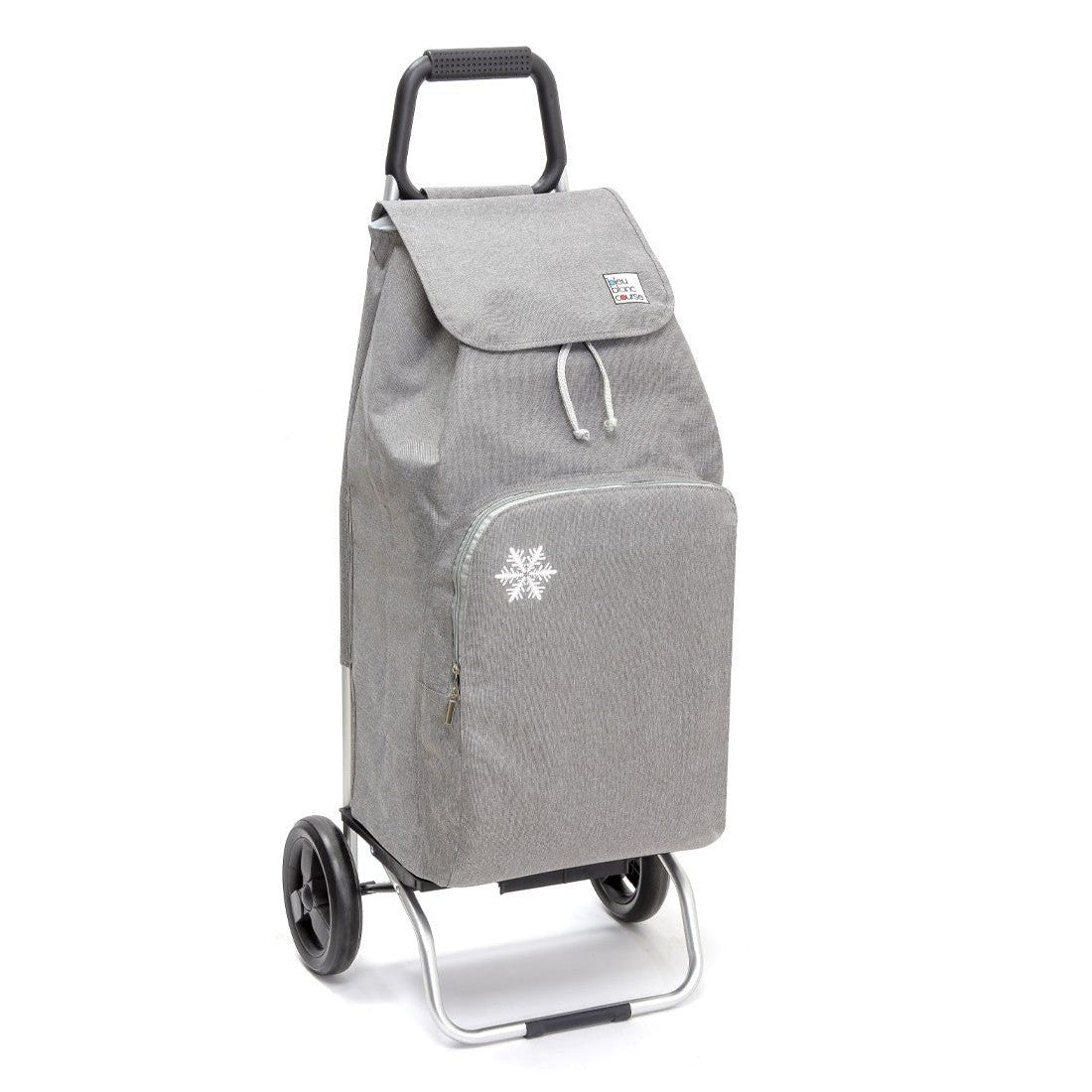 Chariot de courses pliable Carlux - Sac isotherme 65L - 2 roues - Chiné Gris