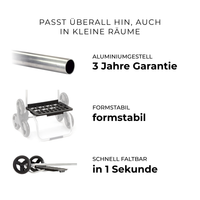 Passt überall hin, auch in kleine Räume: Aluminiumgestell mit 3 Jahren Garantie, formstabiler Gitterboden, faltbar in 1 Sekunde #de