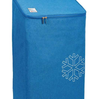 Zoom sur le tissu du sac de chariot de courses Carlux, Bleu 47L entièrement isotherme