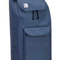 Zoom sur le tissu du sac de chariot de courses Carlux, Bleu 65L dont 1 poche de 10L