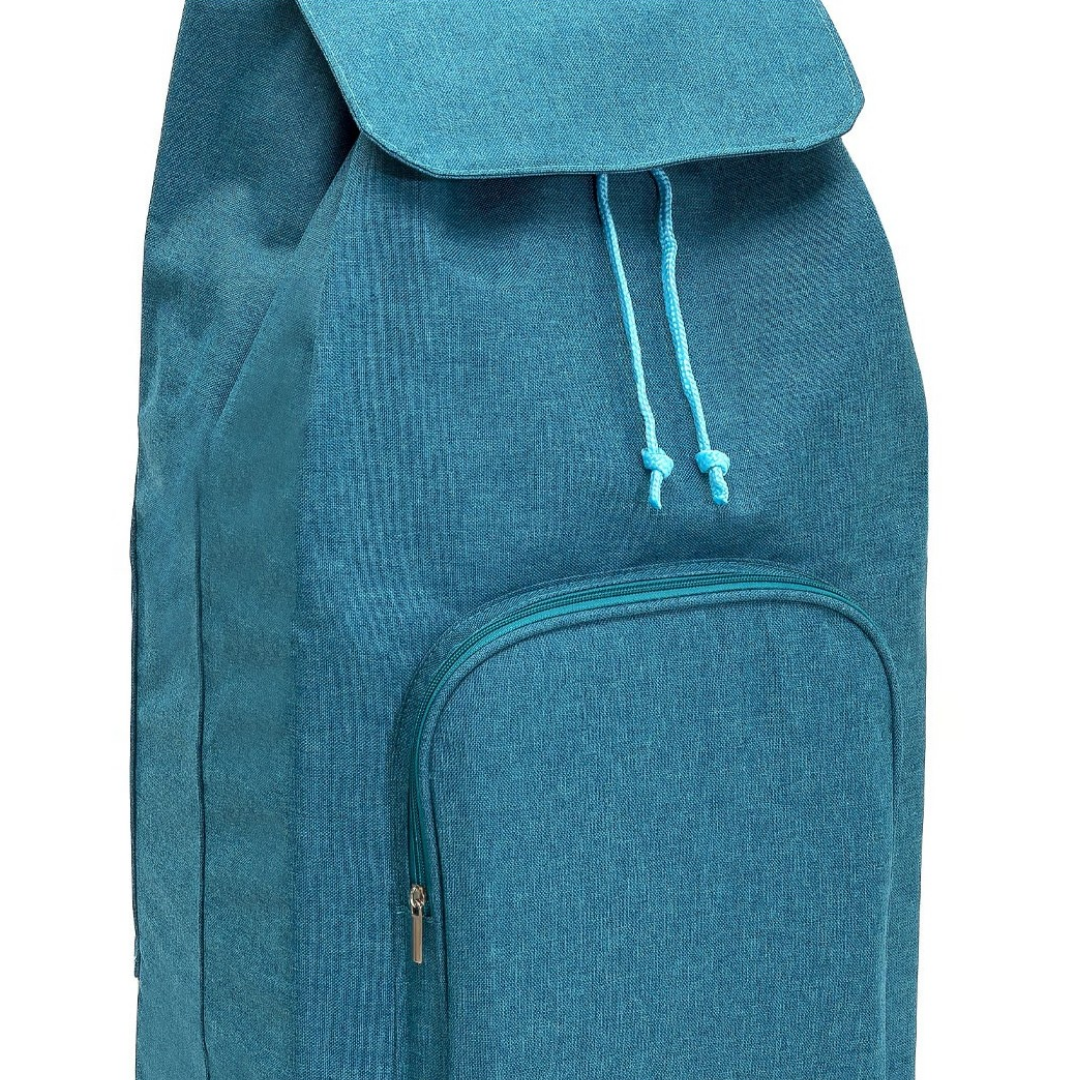 Zoom sur le tissu du sac de chariot de courses Carlux, Chiné Canard 65L dont 1 poche de 10L