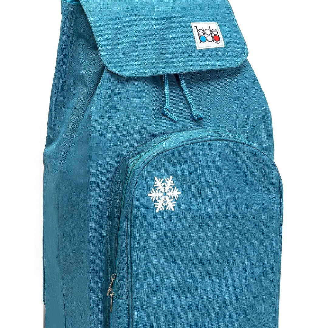 Zoom sur le tissu du sac de chariot de courses Carlux, Chiné Canard 65L dont 1 poche isotherme de 10L
