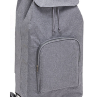 Zoom sur le tissu du sac de chariot de courses Carlux, Chiné Gris 65L dont 1 poche de 10L