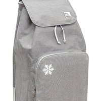 Zoom sur le tissu du sac de chariot de courses Carlux, Chiné Gris 65L dont 1 poche isotherme de 10L