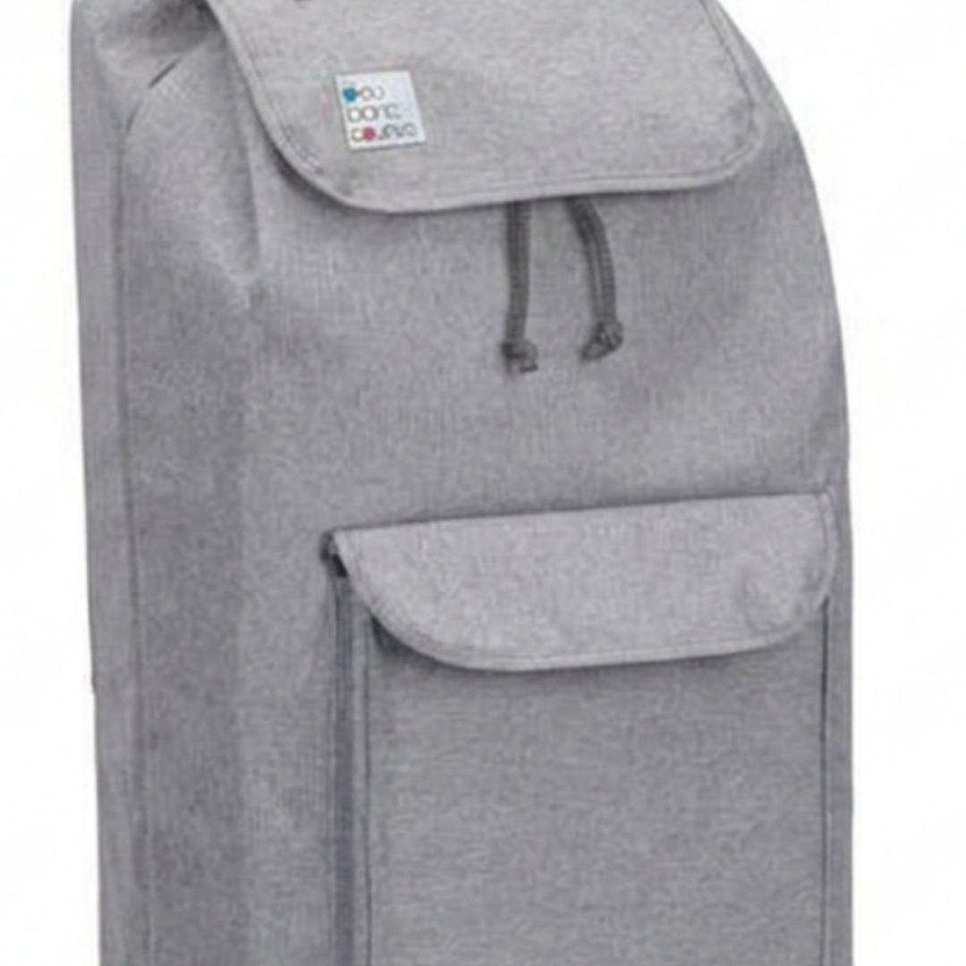 Zoom sur le tissu du sac de chariot de courses Carlux, Gris 65L dont 1 poche de 10L