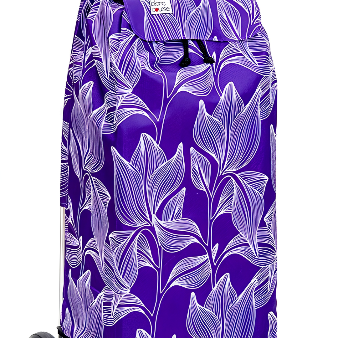 Zoom sur le tissu du sac de chariot de courses Carlux, Purpleleaves 55L