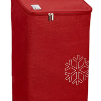 Zoom sur le tissu du sac de chariot de courses Carlux, Rouge 47L entièrement isotherme