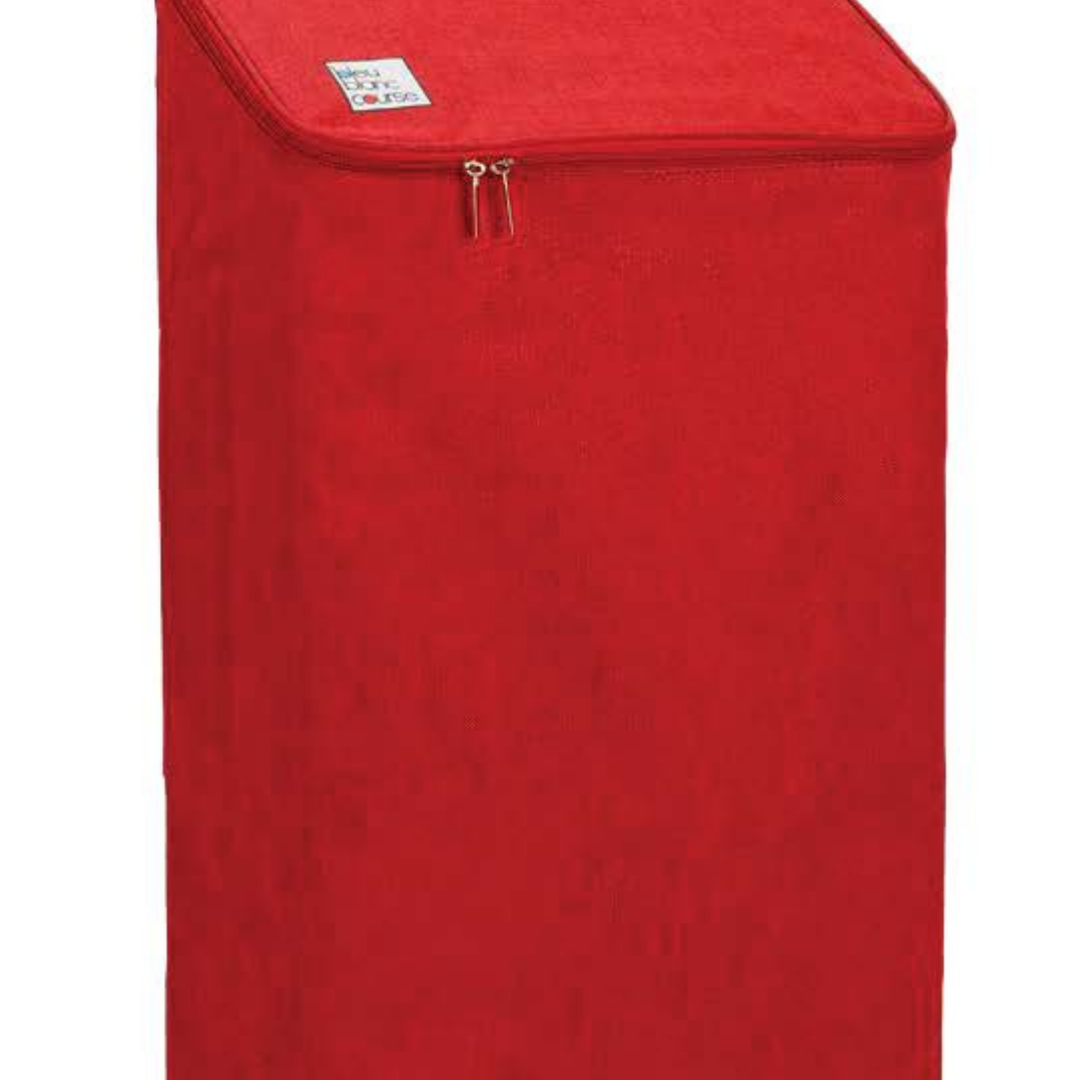 Zoom sur le tissu du sac de chariot de courses Carlux, Rouge 47L