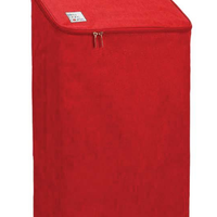 Zoom sur le tissu du sac de chariot de courses Carlux, Rouge 47L